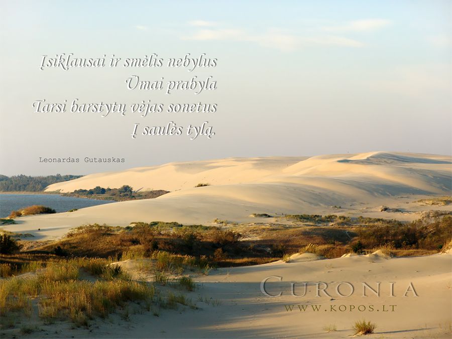 Leonardas Gutauskas - minčių smiltelės, žodžiai, eilės, kopos, smėlis