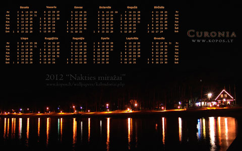 Kop kalendoriai - Nakties miraai 2012